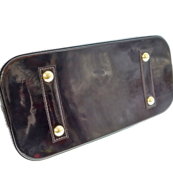 Louis Vuitton Alma Handbag Vernis Amaranth Purple Wine Brown Leather - Picture 5 of 9